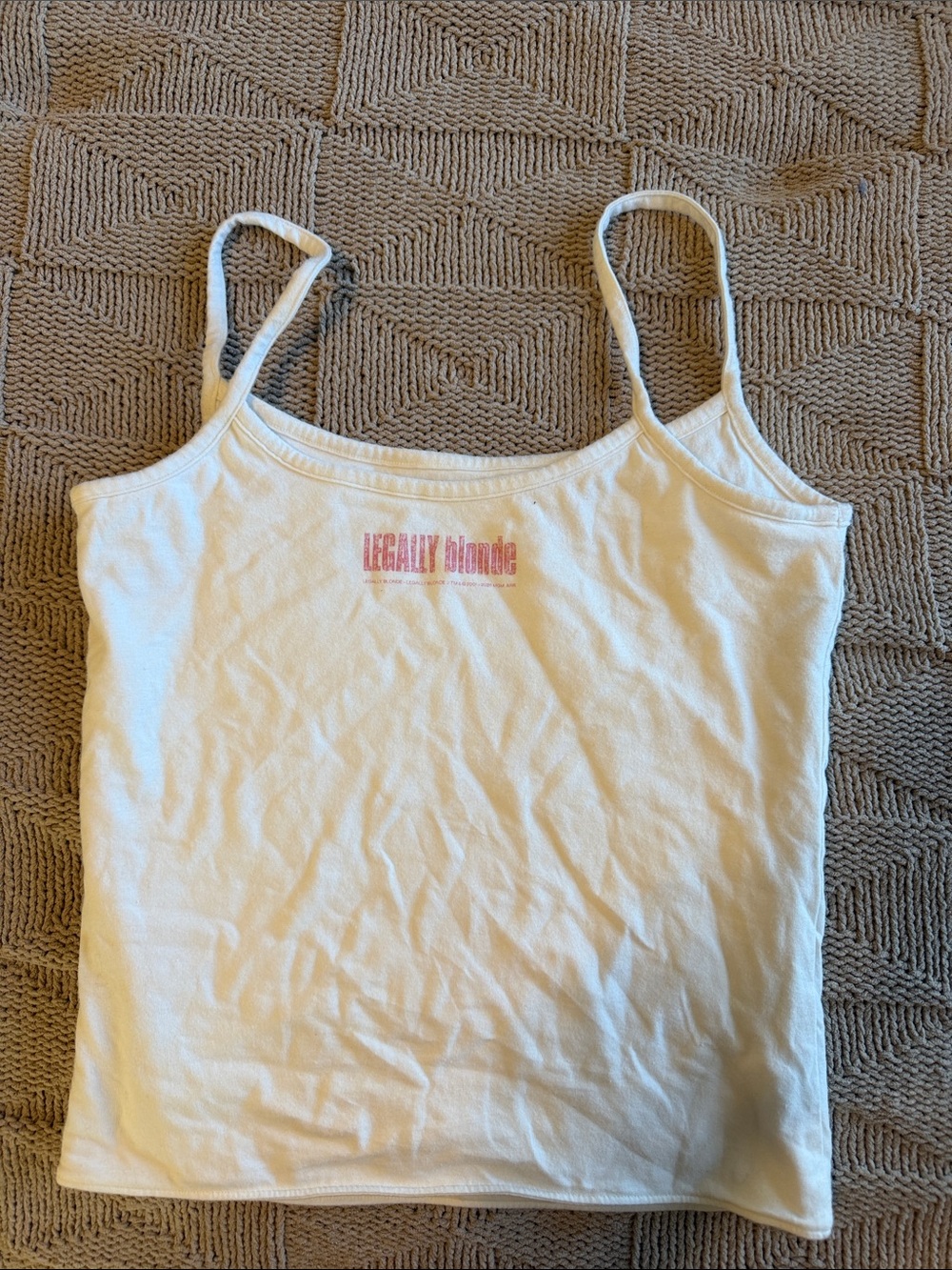 Hollister White Tank Top with Pink Logo